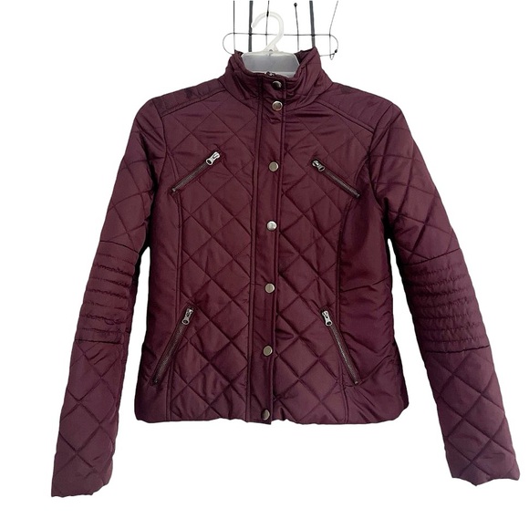 Maralyn & Me Jackets & Blazers - Maralyn & Me Women Burgundy Puffer Jacket Size Large